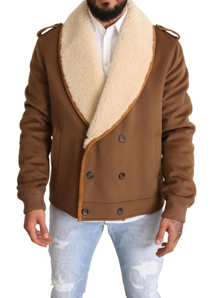 Dolce & Gabbana Elegant Double Breasted Shearling Jacket Dolce & Gabbana