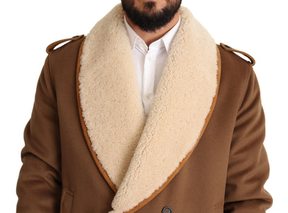 Dolce & Gabbana Elegant Double Breasted Shearling Jacket Dolce & Gabbana