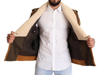 Dolce & Gabbana Elegant Double Breasted Shearling Jacket Dolce & Gabbana