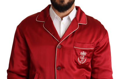 Dolce & Gabbana Sumptuous Silk Red Bomber Jacket Dolce & Gabbana