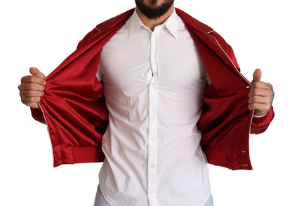 Dolce & Gabbana Sumptuous Silk Red Bomber Jacket Dolce & Gabbana