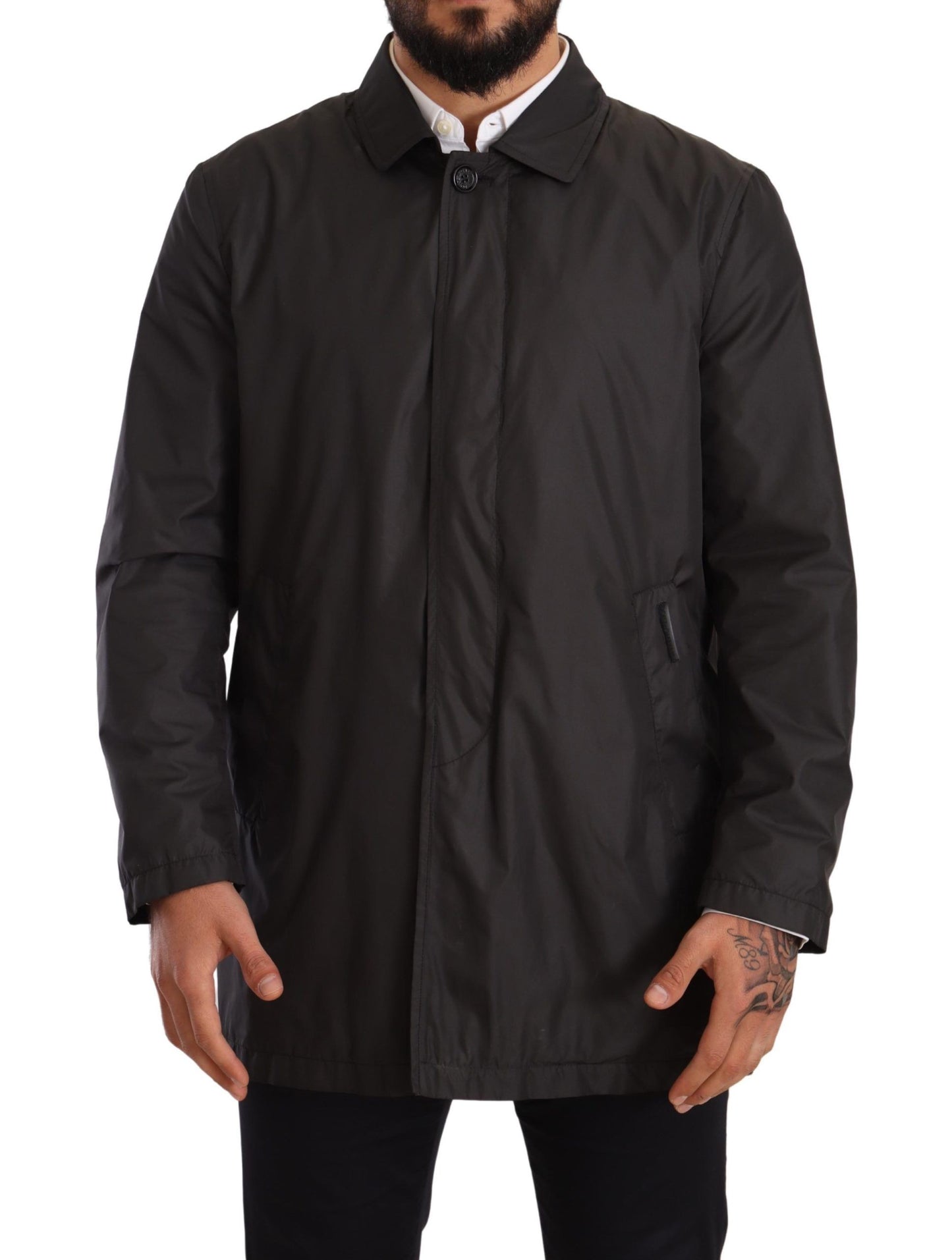 Dolce & Gabbana Elegant Black Trench Coat for Sophisticated Men Dolce & Gabbana