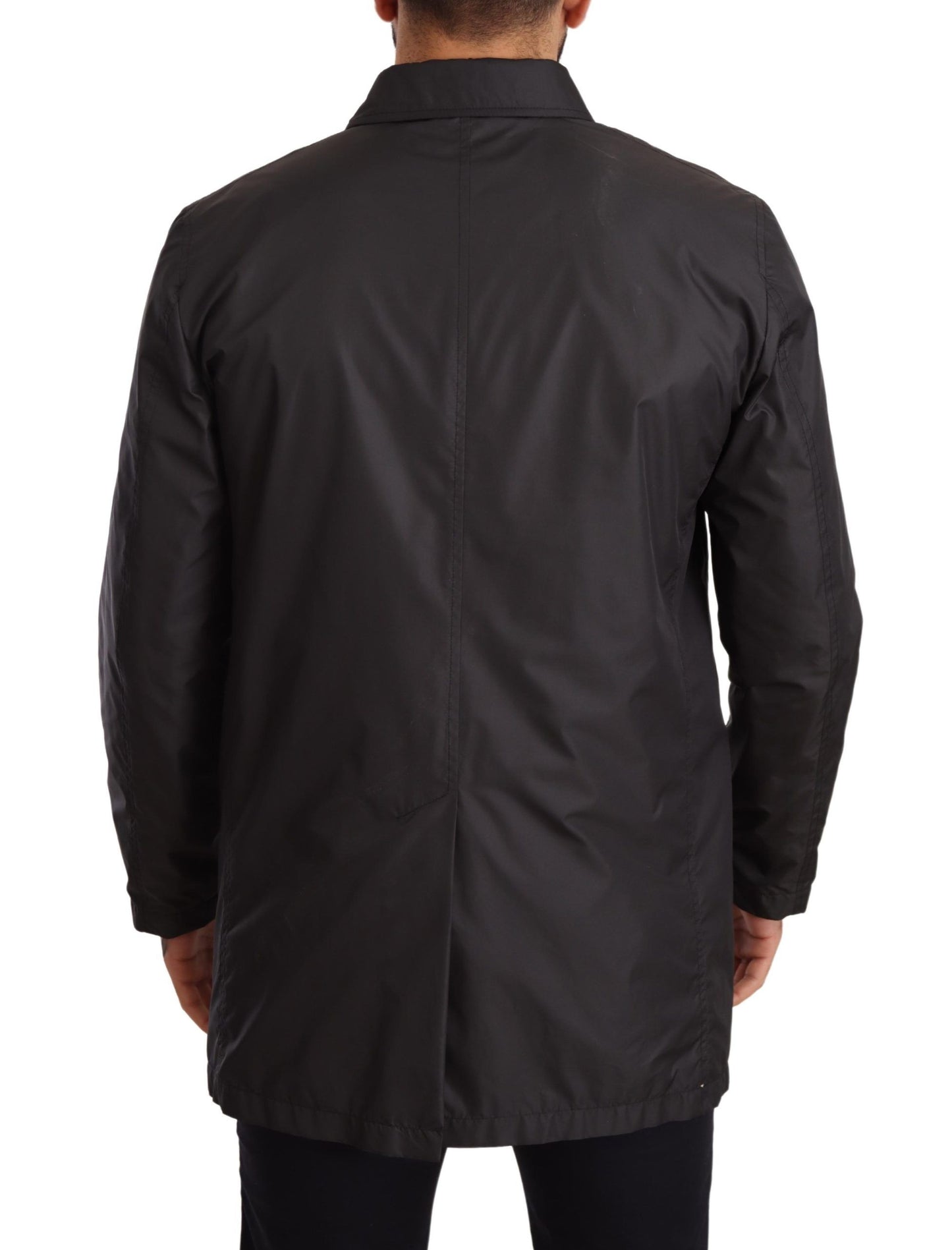 Dolce & Gabbana Elegant Black Trench Coat for Sophisticated Men Dolce & Gabbana