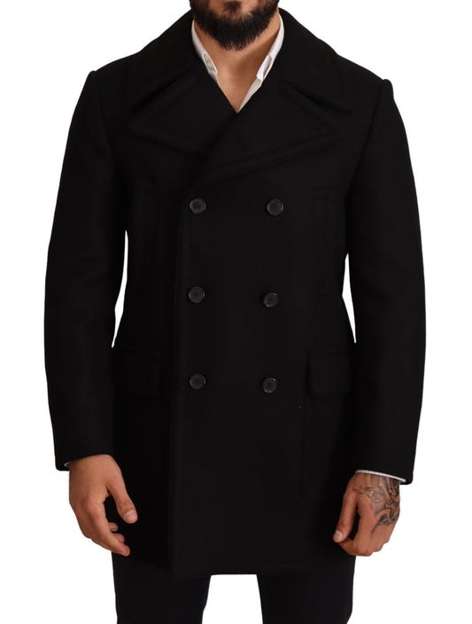 Dolce & Gabbana Elegant Black Double Breasted Trench Coat Dolce & Gabbana