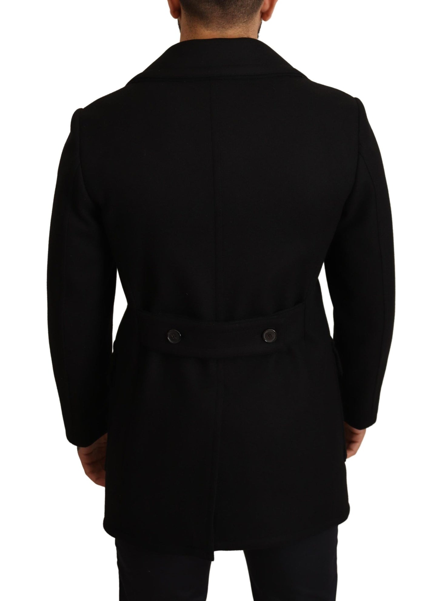 Dolce & Gabbana Elegant Black Double Breasted Trench Coat Dolce & Gabbana