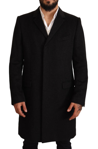 Dolce & Gabbana Elegant Gray Long Overcoat in Pure Cashmere Dolce & Gabbana