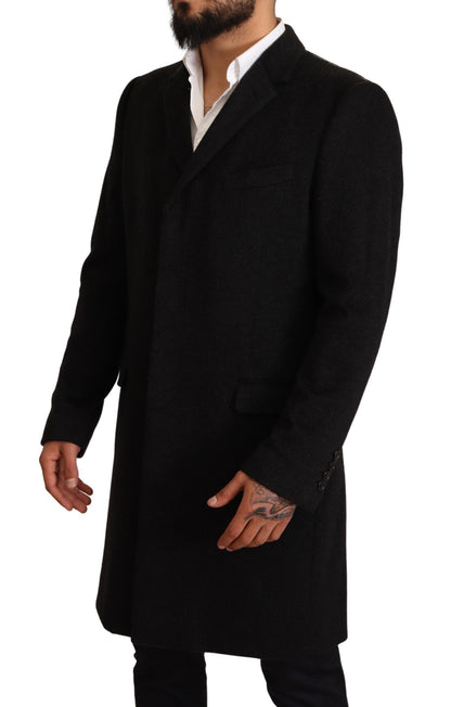 Dolce & Gabbana Elegant Gray Long Overcoat in Pure Cashmere Dolce & Gabbana