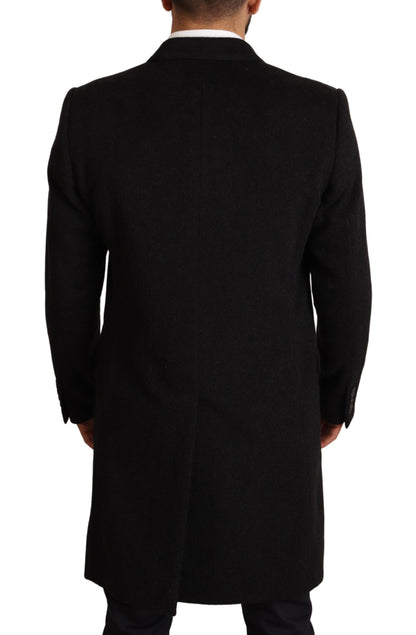 Dolce & Gabbana Elegant Gray Long Overcoat in Pure Cashmere Dolce & Gabbana