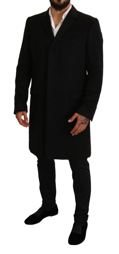 Dolce & Gabbana Elegant Gray Long Overcoat in Pure Cashmere Dolce & Gabbana