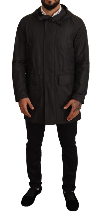 Dolce & Gabbana Chic Hooded Blouson Coat in Timeless Black Dolce & Gabbana