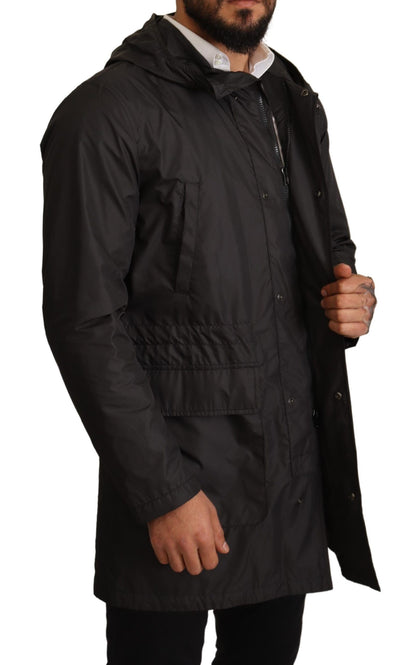 Dolce & Gabbana Chic Hooded Blouson Coat in Timeless Black Dolce & Gabbana