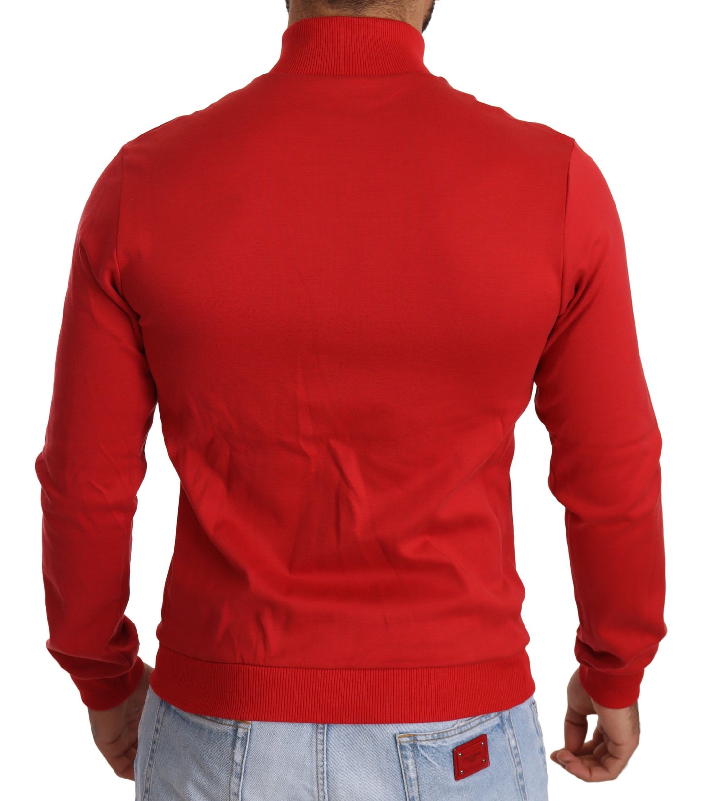 Dolce & Gabbana Elegant Red Full Zip Sweater with DG Motor Club Motif Dolce & Gabbana