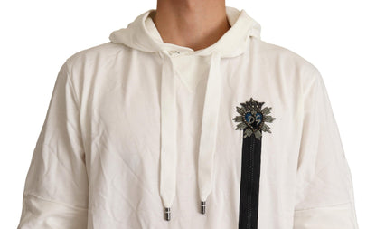 Dolce & Gabbana Exquisite Off-White Cotton Hooded Sweater Dolce & Gabbana