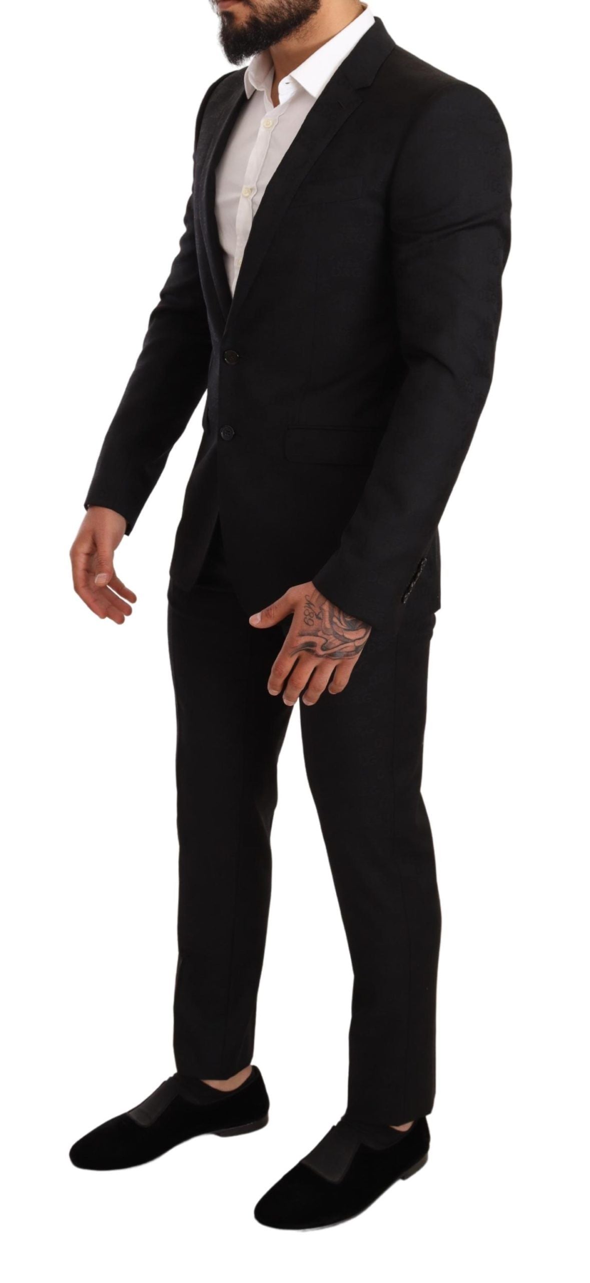 Dolce & Gabbana Elegant Martini Black Wool Suit Dolce & Gabbana