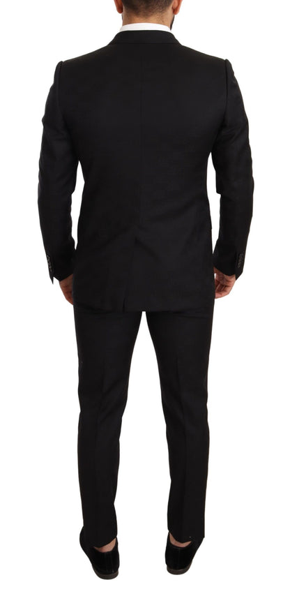 Dolce & Gabbana Elegant Martini Black Wool Suit Dolce & Gabbana