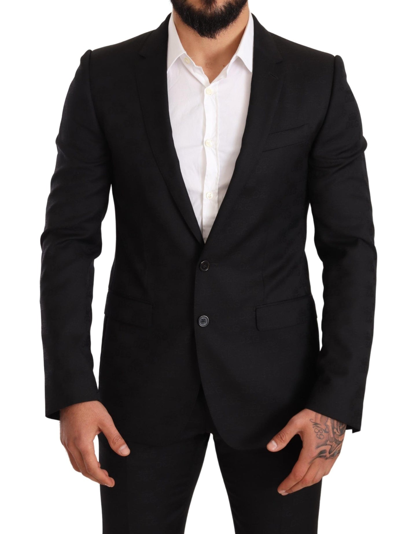 Dolce & Gabbana Elegant Martini Black Wool Suit Dolce & Gabbana