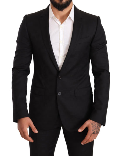 Dolce & Gabbana Elegant Martini Black Wool Suit Dolce & Gabbana