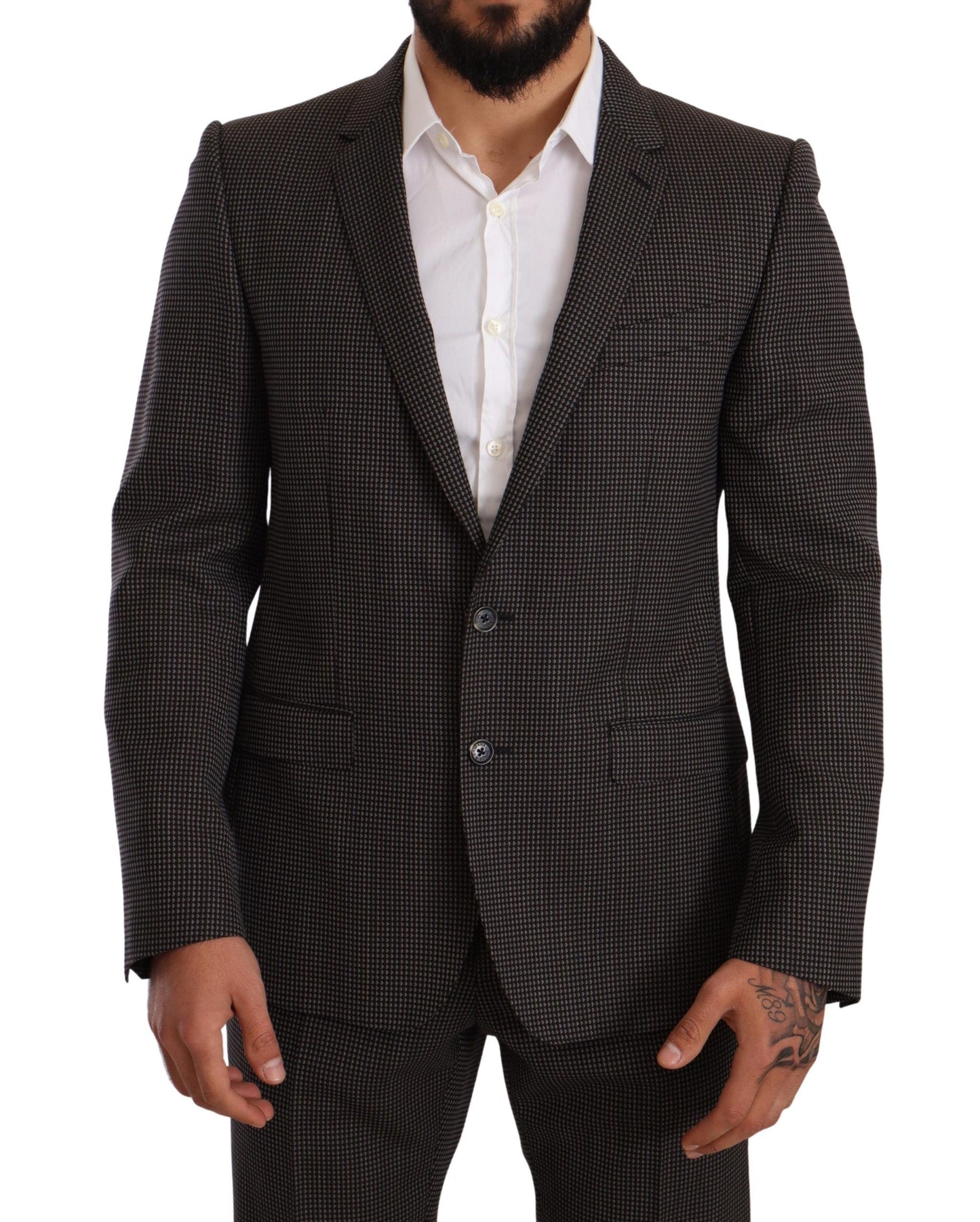 Dolce & Gabbana Elegant Gray Martini Woolen Suit Set Dolce & Gabbana