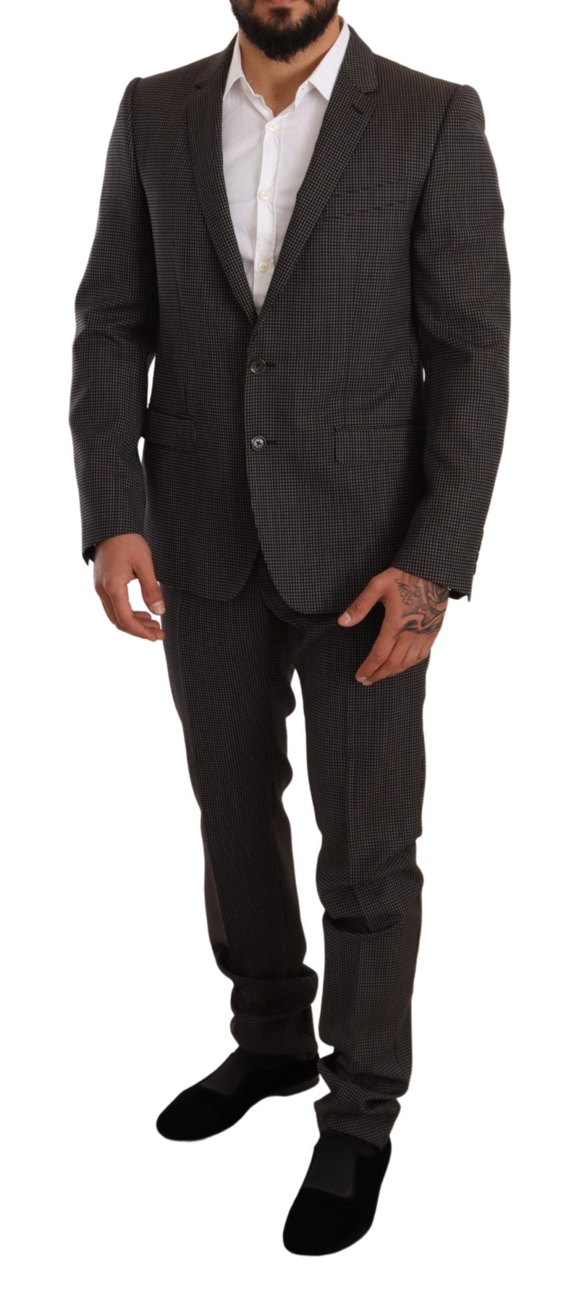 Dolce & Gabbana Elegant Gray Martini Woolen Suit Set Dolce & Gabbana