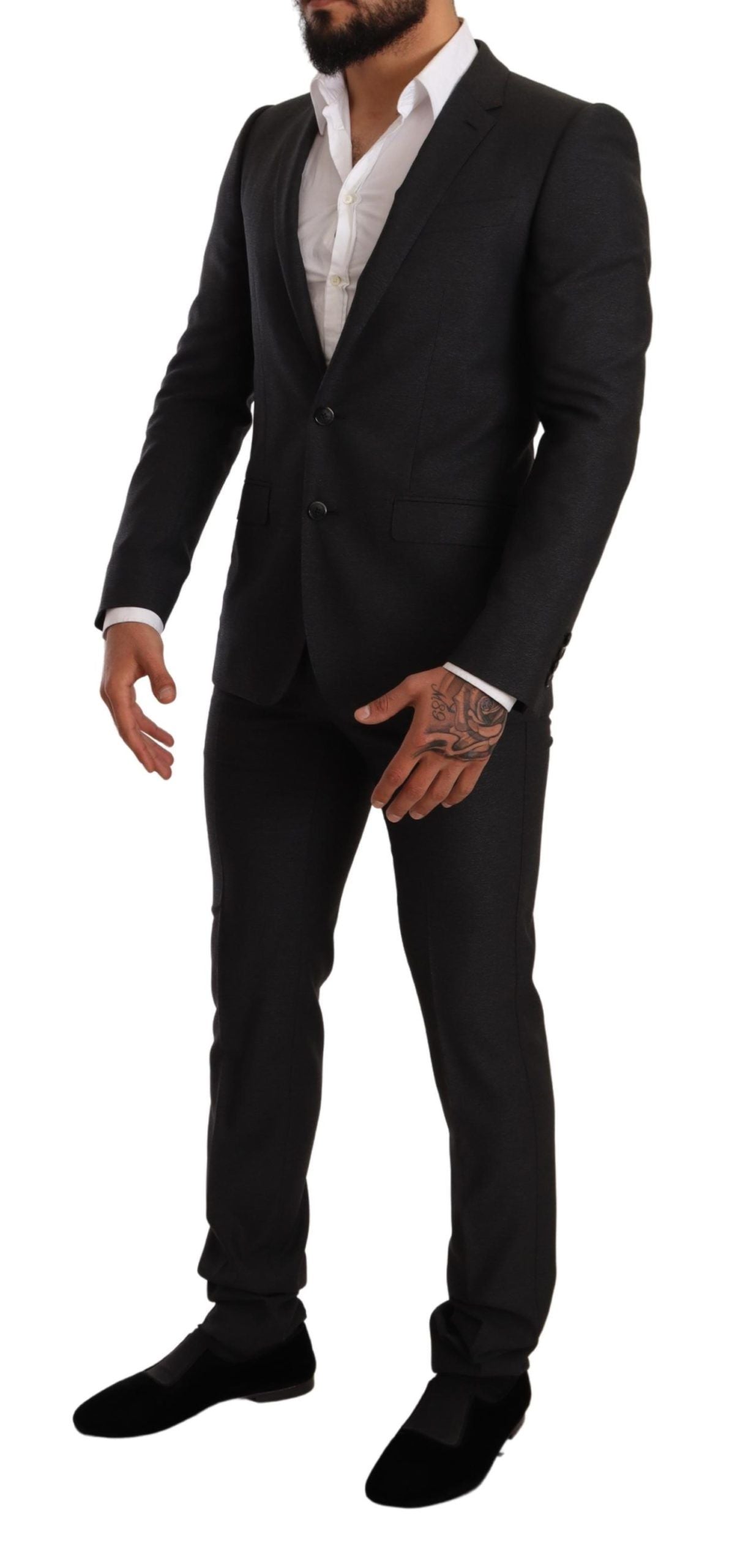 Dolce & Gabbana Elegant Gray Martini Wool Suit Dolce & Gabbana