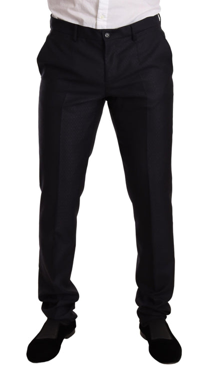 Dolce & Gabbana Elegant Slim Fit Jacquard Suit in Blue Dolce & Gabbana