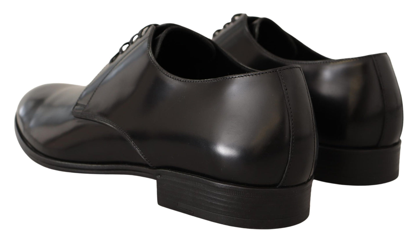 Dolce & Gabbana Elegant Black Leather Derby Shoes Dolce & Gabbana