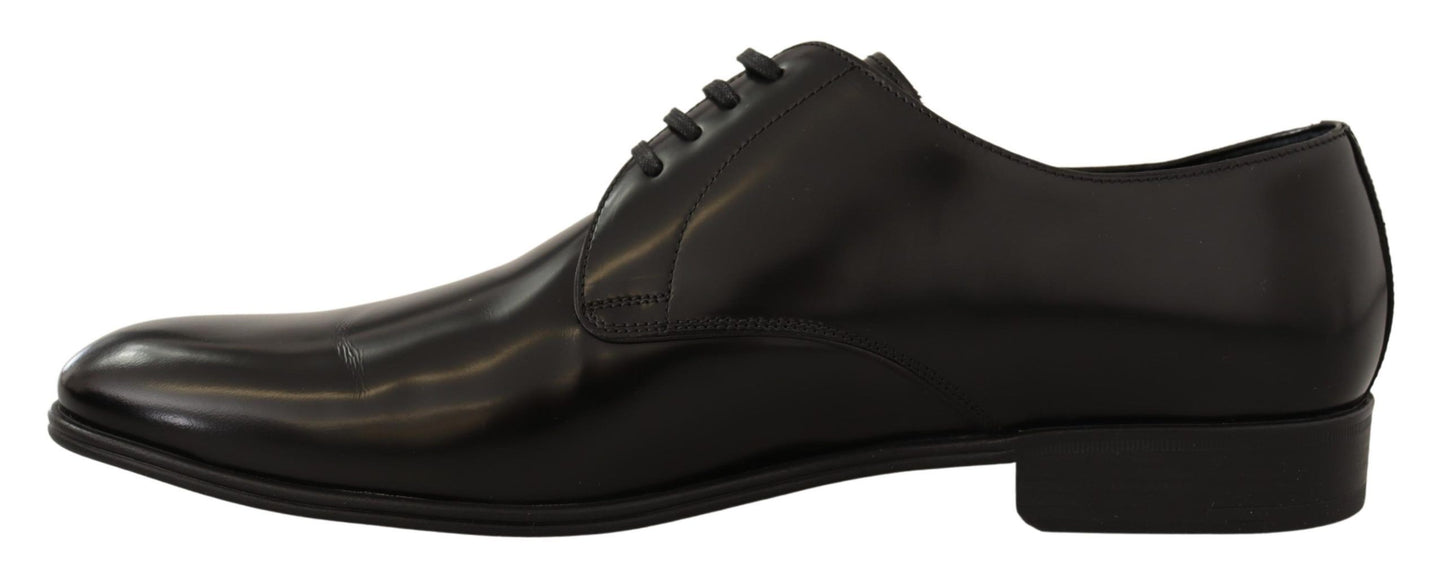 Dolce & Gabbana Elegant Black Leather Derby Shoes Dolce & Gabbana