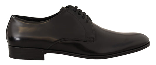 Dolce & Gabbana Elegant Black Leather Derby Shoes Dolce & Gabbana