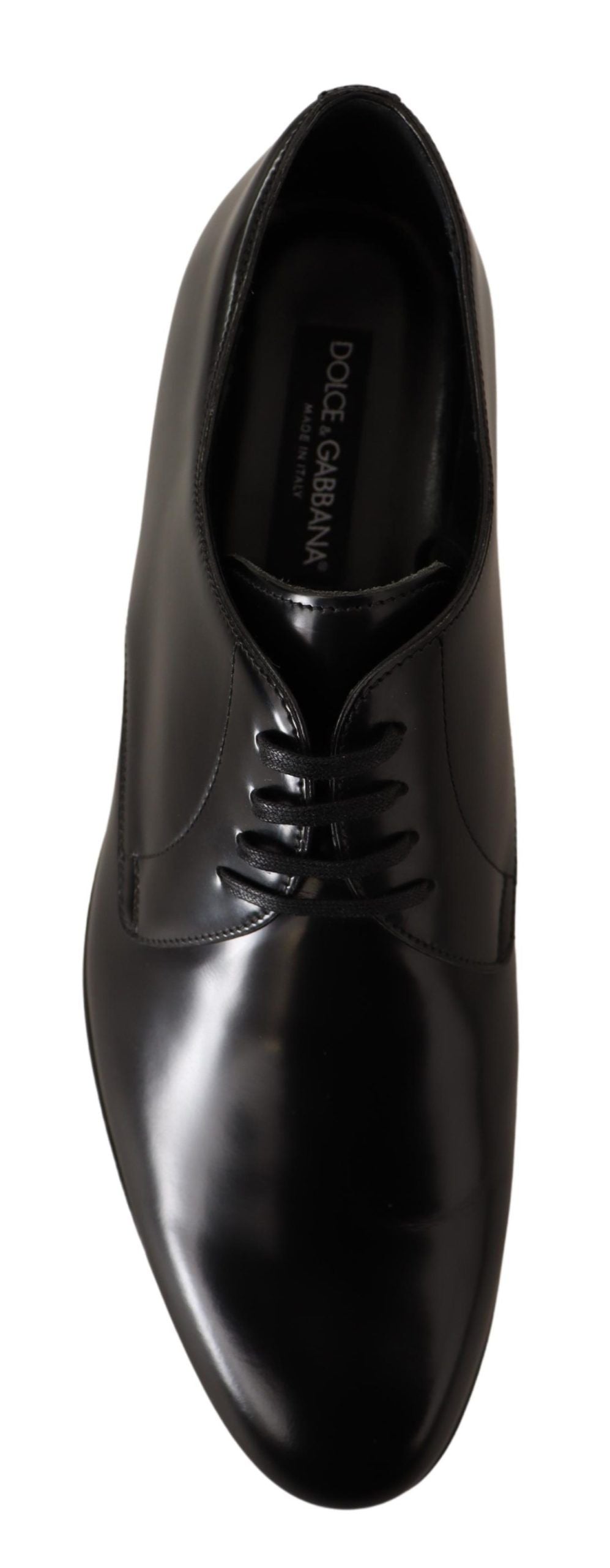 Dolce & Gabbana Elegant Black Leather Derby Shoes Dolce & Gabbana