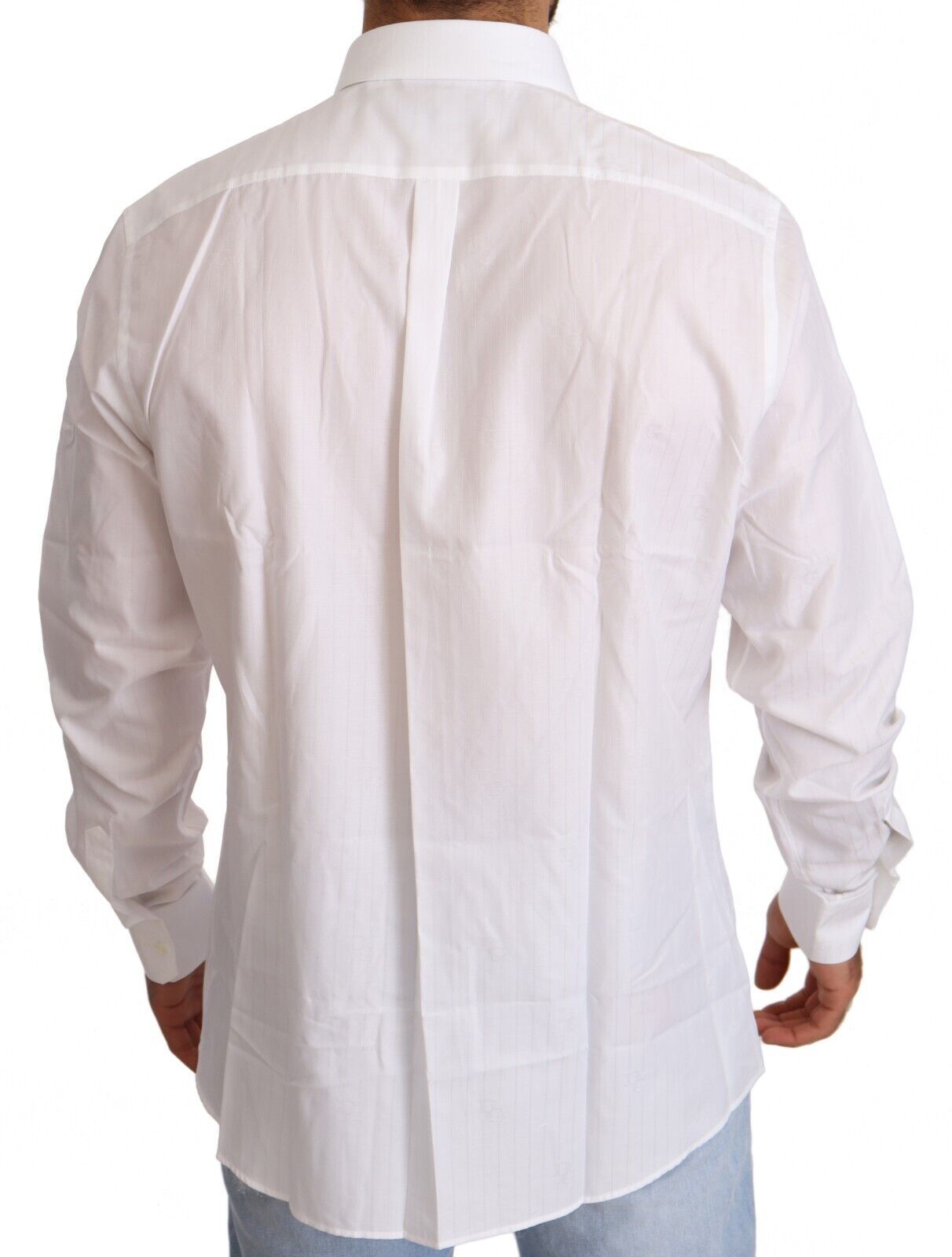 Dolce & Gabbana White Cotton Martini Fit Shirt Dolce & Gabbana