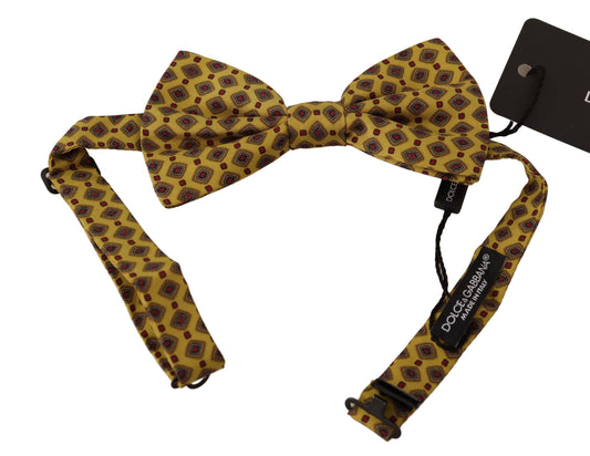 Dolce & Gabbana Elegant Yellow Silk Bow Tie Dolce & Gabbana