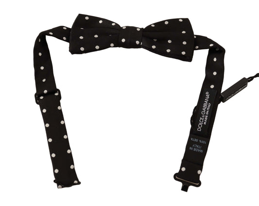 Dolce & Gabbana Elegant Black Polka Dot Silk Bow Tie Dolce & Gabbana