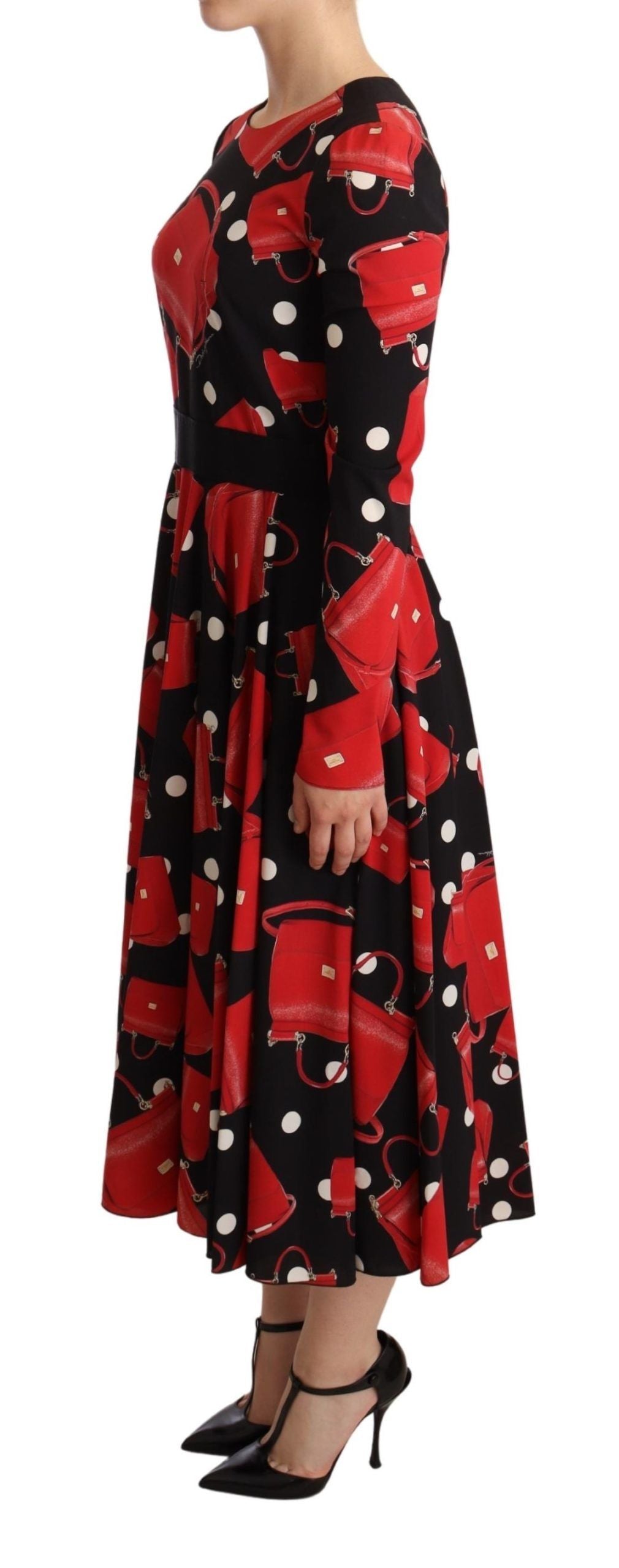 Dolce & Gabbana Elegant Sicily Print Flared Midi Dress Dolce & Gabbana