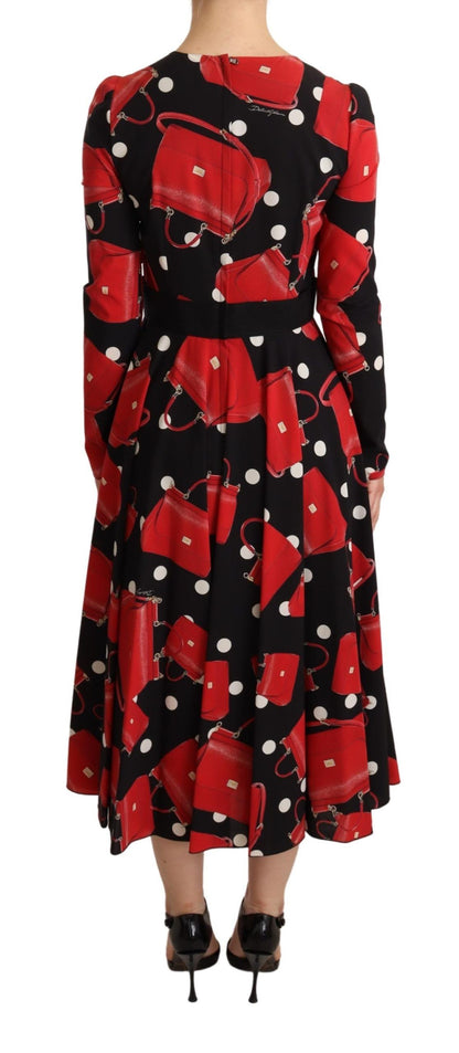 Dolce & Gabbana Elegant Sicily Print Flared Midi Dress Dolce & Gabbana