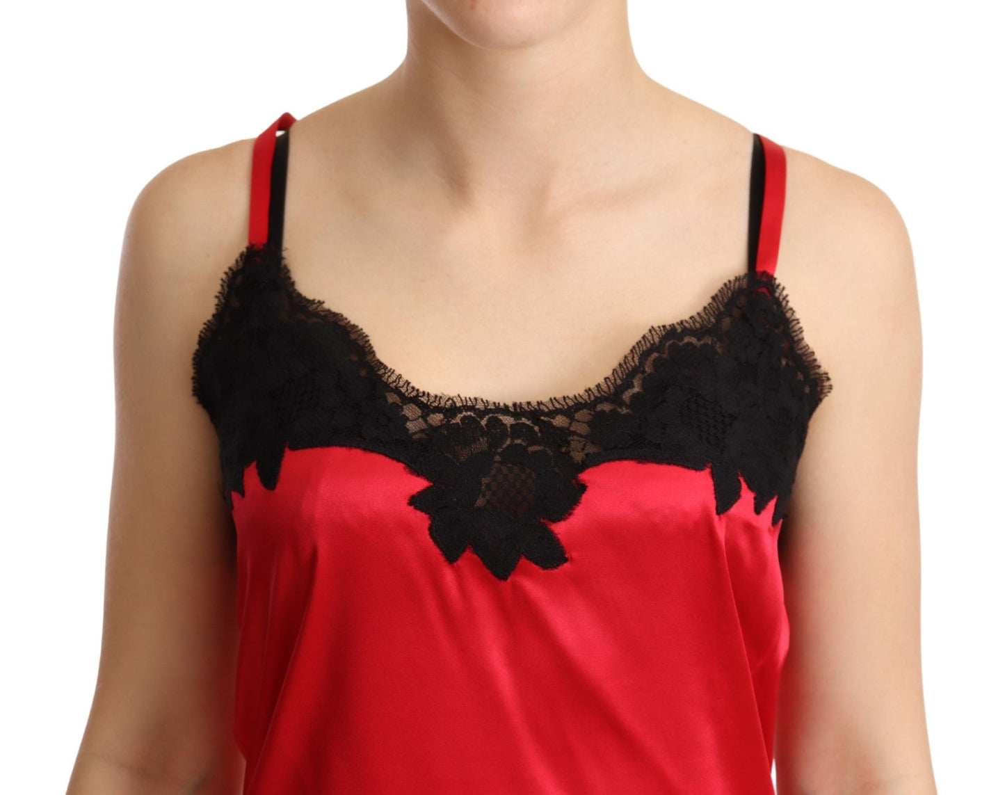 Dolce & Gabbana Enchanting Red Silk Blend Lace Camisole Dolce & Gabbana