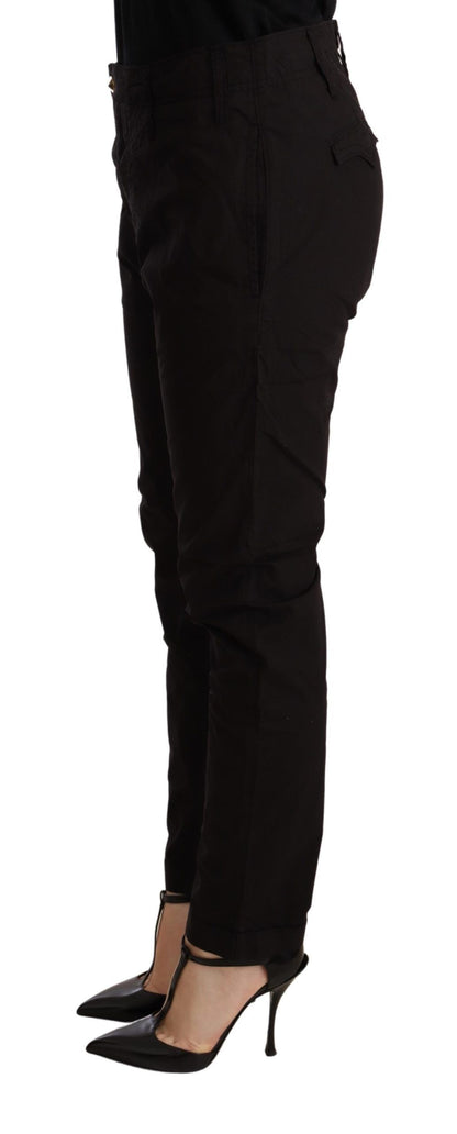 CYCLE Elegant Black Baggy Cotton Pants CYCLE