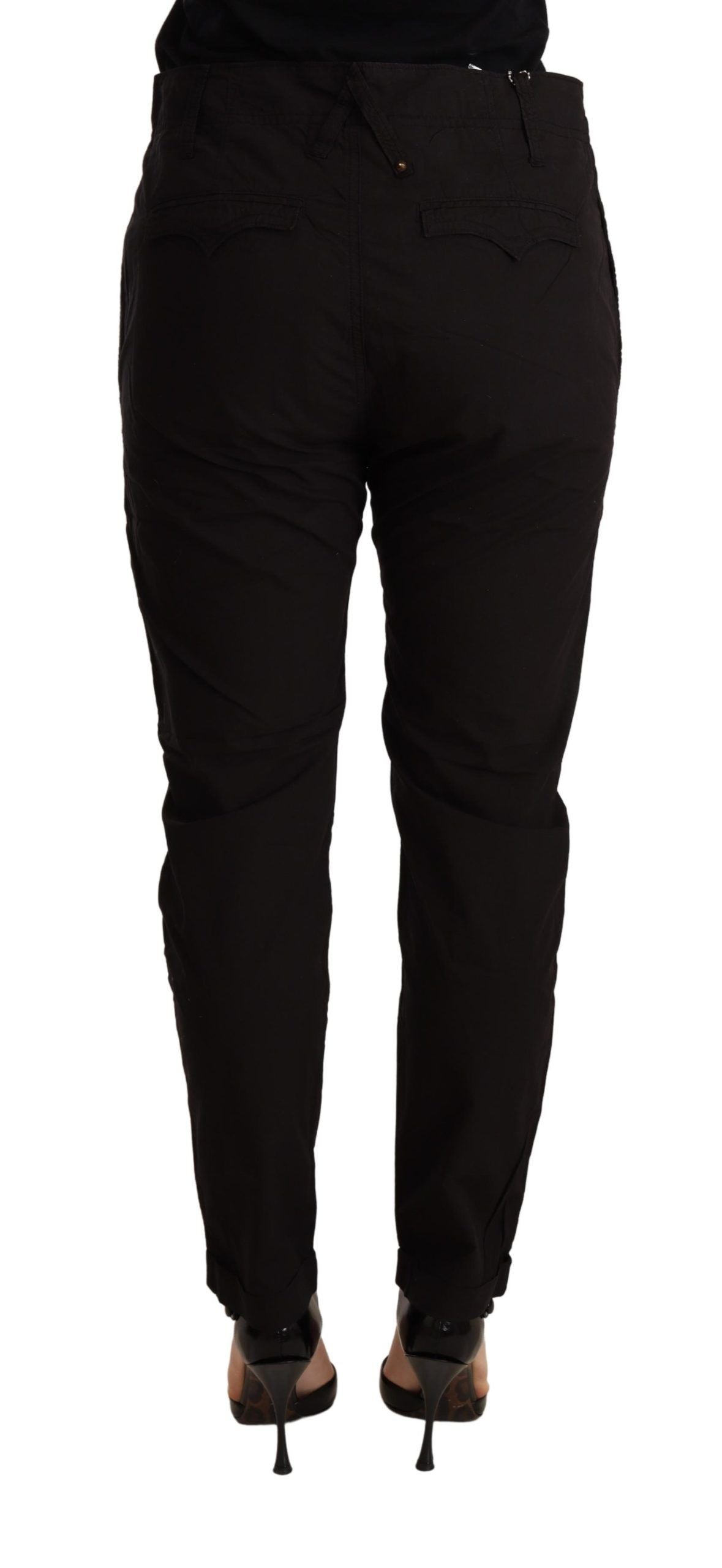 CYCLE Elegant Black Baggy Cotton Pants CYCLE