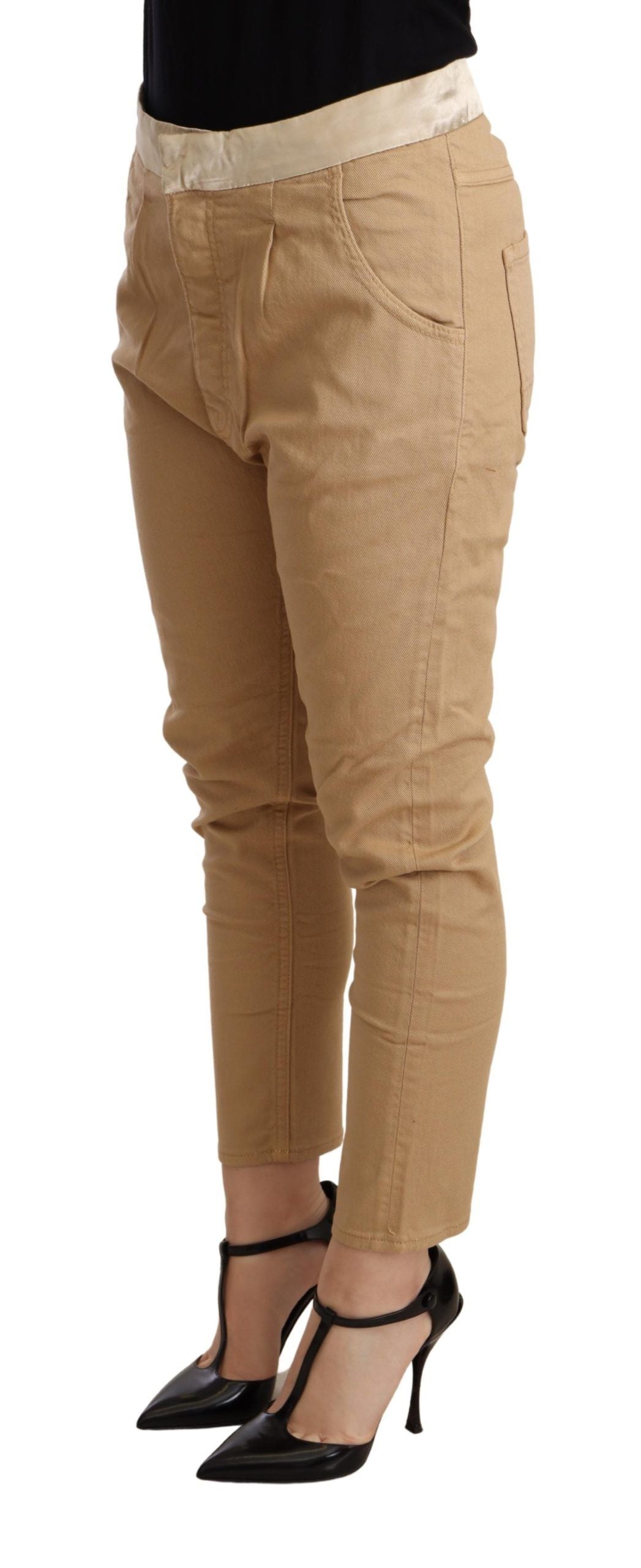 CYCLE Beige Mid Waist Slim Fit Skinny Pants CYCLE