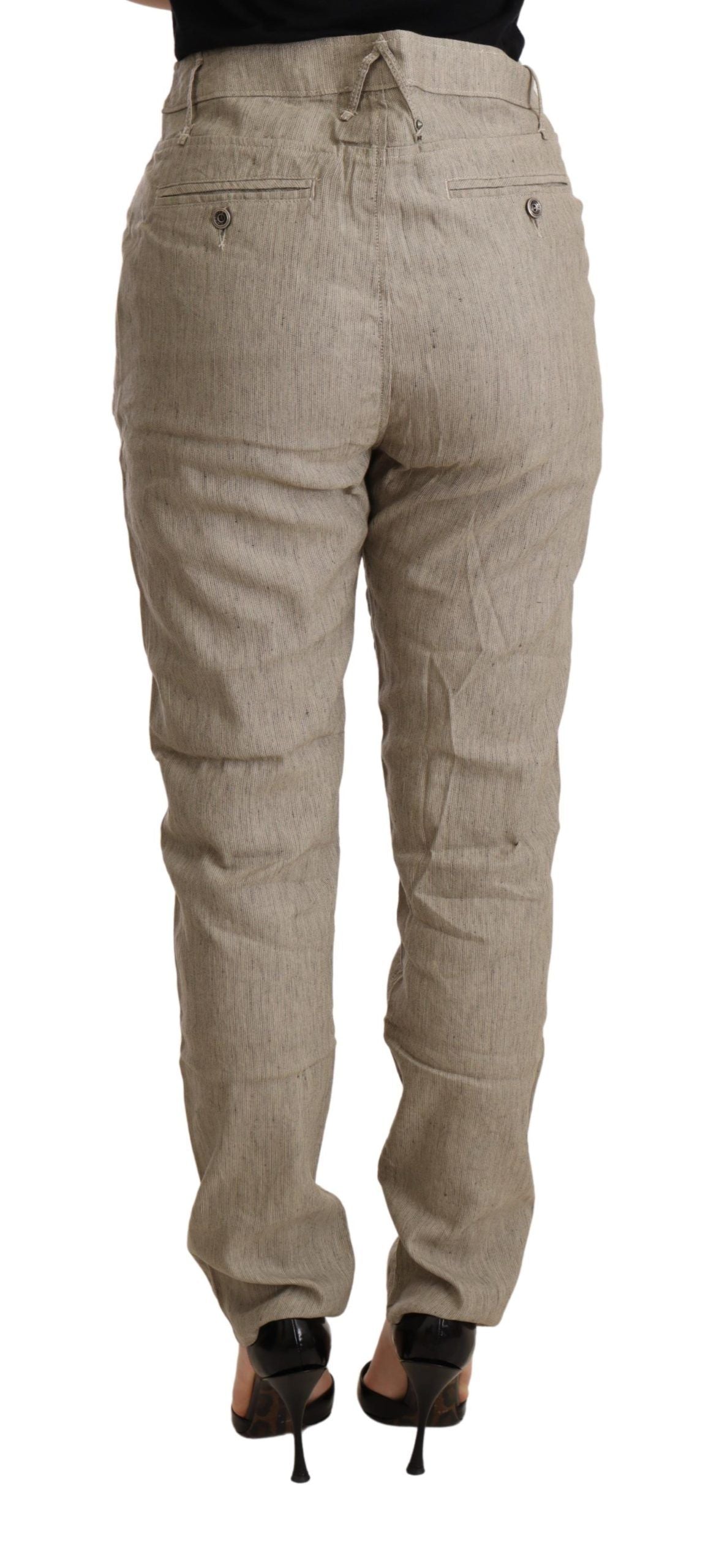 CYCLE Chic Beige Mid Waist Baggy Pants for Sophisticated Style CYCLE