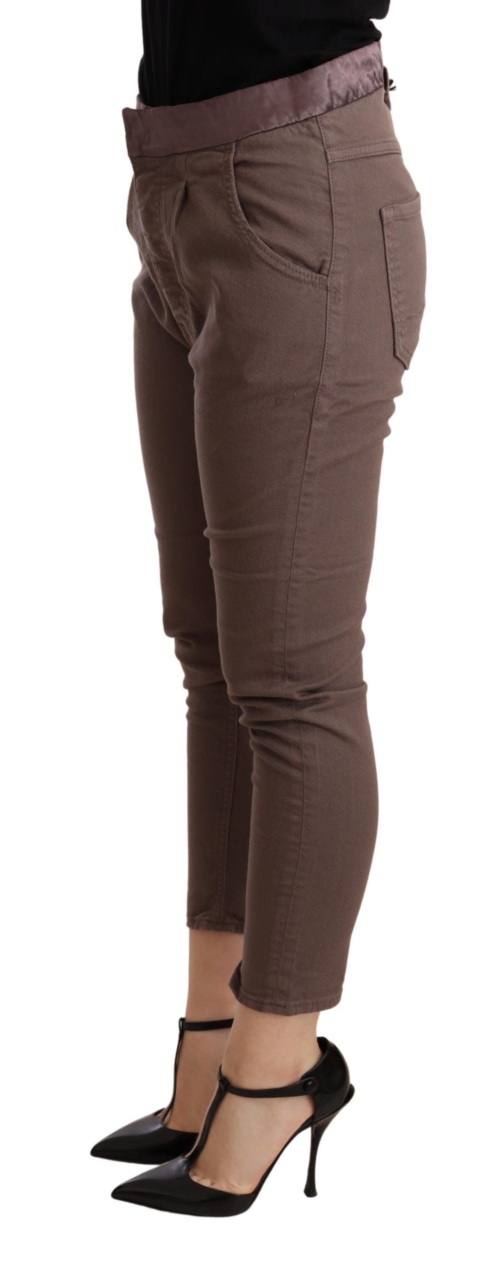 CYCLE Chic Brown Skinny Mid Waist Cropped Pants CYCLE