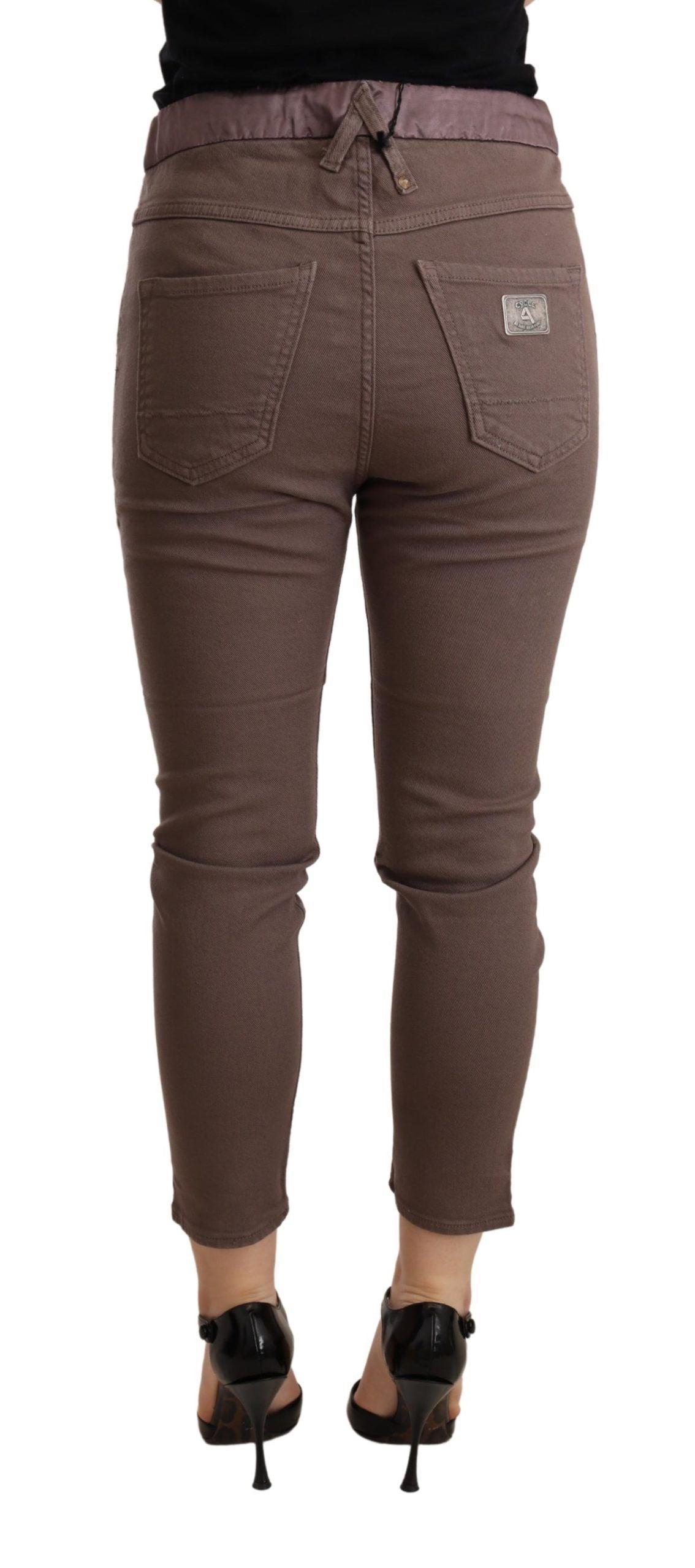 CYCLE Chic Brown Skinny Mid Waist Cropped Pants CYCLE