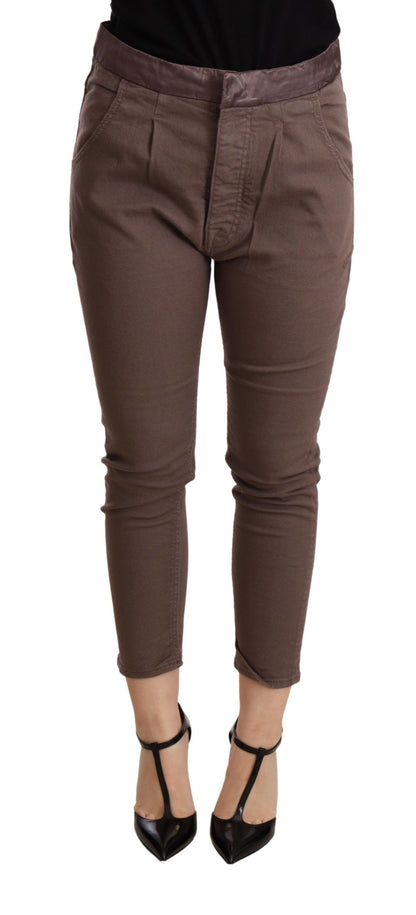 CYCLE Chic Brown Skinny Mid Waist Cropped Pants CYCLE