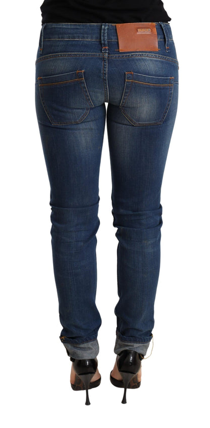 Acht Chic Blue Washed Push-Up Skinny Jeans Acht