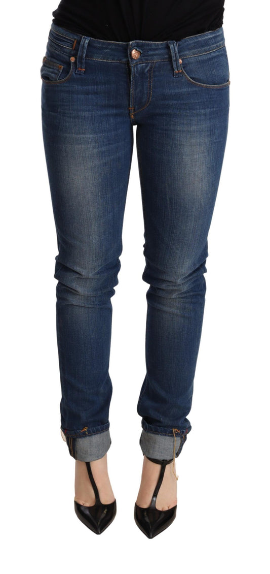 Acht Chic Blue Washed Push-Up Skinny Jeans Acht