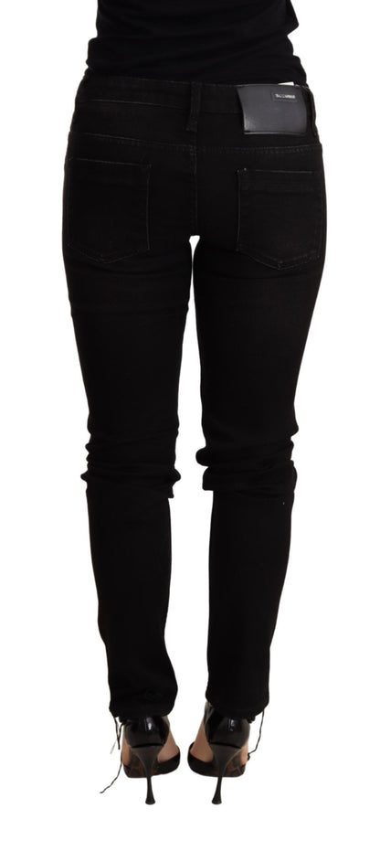 Acht Elegant Slim Fit Black Denim Acht