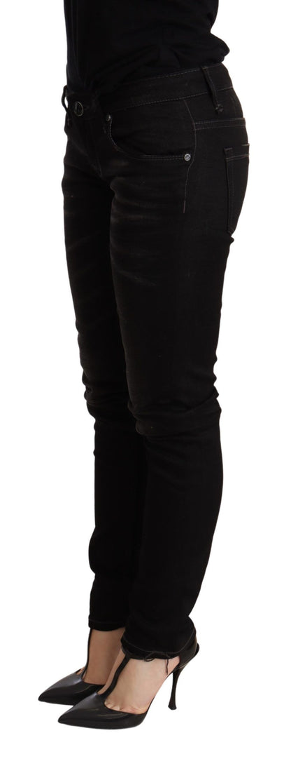 Acht Chic Black Low Waist Skinny Denim Acht