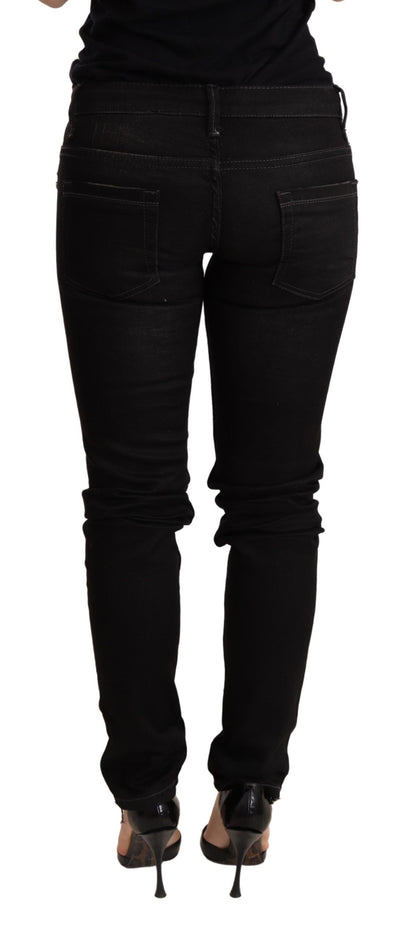 Acht Chic Black Low Waist Skinny Denim Acht