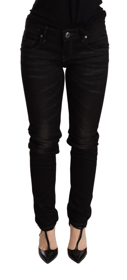 Acht Chic Black Low Waist Skinny Denim Acht