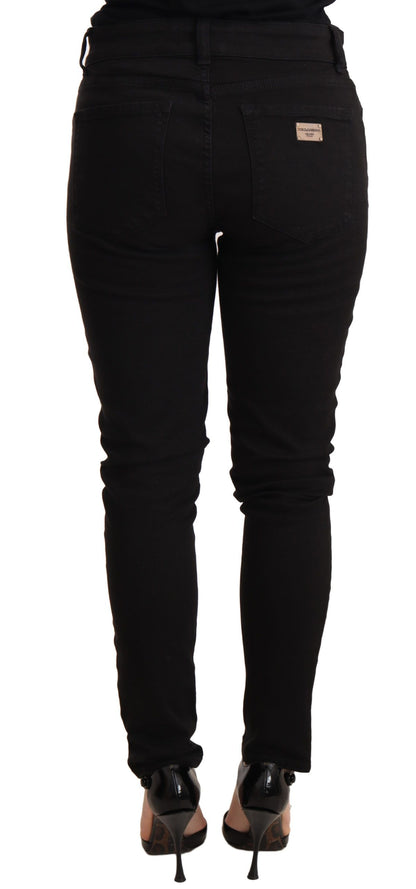 Dolce & Gabbana Elegant Slim-Fit Black Denim Jeans Dolce & Gabbana