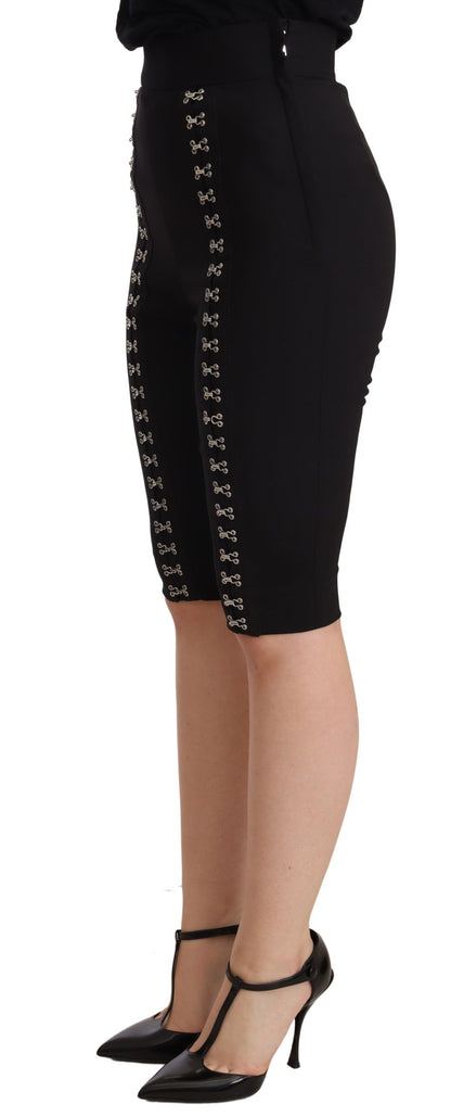 Dolce & Gabbana Elegant High Waist Black Wool Shorts Dolce & Gabbana